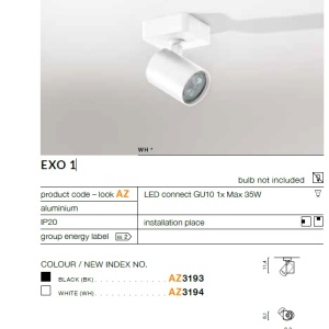 Spot aplicat directionabil de tavan/plafon EXO 1 negru ZZ AZ3193 80627 universul-luminii.ro
