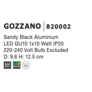 Spot aplicat directionabil GOZZANO negru NVL-820002 - Img 3