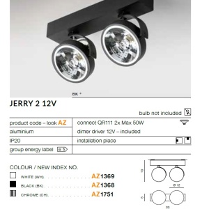 Spot aplicat directionabil JERRY 2 12V crom ZZ AZ1751 - Img 2