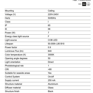 Spot aplicat LED 3000K IP65 PUK 76 negru - Img 4