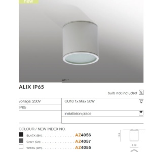 Spot aplicat pentru exterior IP65 ALIX WH 97067 universul-luminii.ro