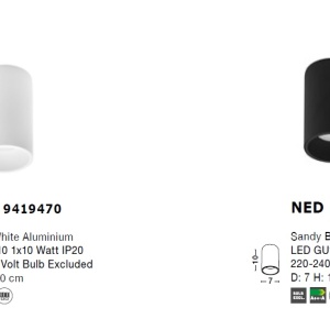 Spot aplicat tavan / plafon design modern minimalist NED negru 85617 universul-luminii.ro