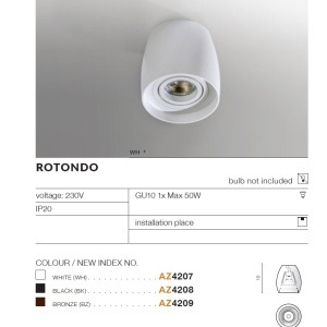 Spot aplicat tavan/plafon ROTONDO negru 97427 universul-luminii.ro