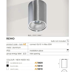 Spot aplicat tavan/plafon stil modern Remo Aluminiu 69927 universul-luminii.ro