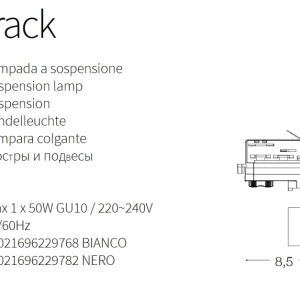 Spot directionabil pentru sina Link MOUSE TRACK NERO 229782 IDL 81907 universul-luminii.ro