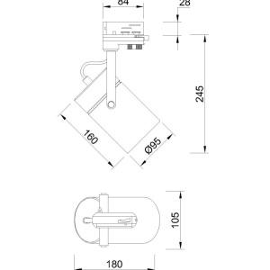 Spot E27, Accesoriu pentru sina trifazata Mantra ARUBA negru - Img 2