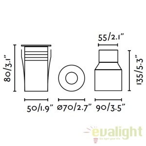 Spot exterior incastrabil in pamant IP67, diam.7cm, TARO LED 70449 43187 universul-luminii.ro