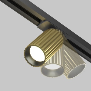Spot GU10, accesoriu pentru sinele monofazate Unity, Calipso negru/alama 242007 universul-luminii.ro