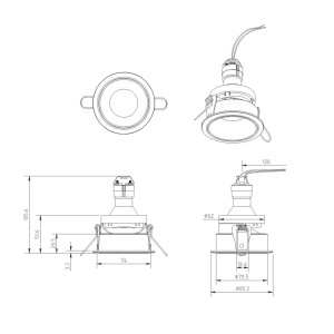 Spot incastrabil design modern Share negru/auriu MYDL053-01BMG 196347 universul-luminii.ro