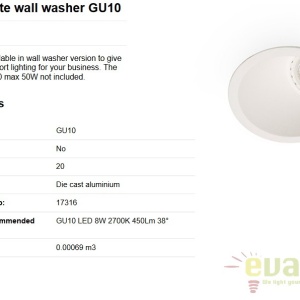 Spot incastrabil modern Wall washer alb 02100601 57517 universul-luminii.ro