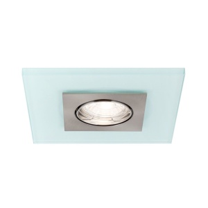 Spot incastrabil tavan directionabil cu sticla decorativa CLASA crom satin/alb 157357 universul-luminii.ro