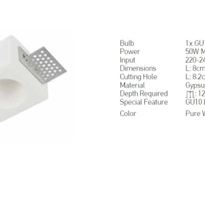 Spot incastrabil tavan Gypsum alb 155327 universul-luminii.ro