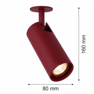 Spot incastrat directionabil cu bec GU10 Linca burgundy - Img 4