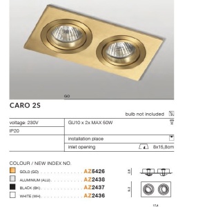 Spot incastrat tavan/plafon CARO 2 S auriu 61347 universul-luminii.ro