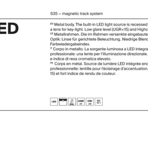 Spot LED, accesoriu pentru sina magnetica S35, Focus LED 9W 4000K 131217 universul-luminii.ro