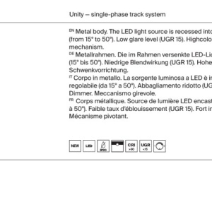 Spot LED accesoriu pentru sinele monofazate Unity, Focus Zoom alb 130407 universul-luminii.ro