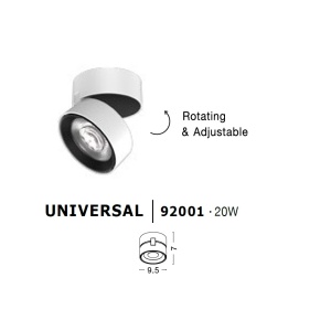 Spot LED aplicat ajustabil perete/tavan UNIVERSAL alb/negru - Img 6