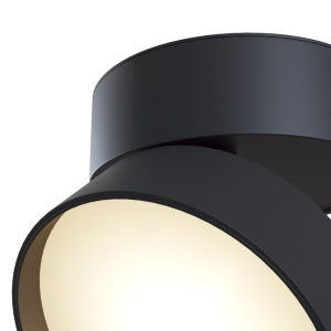 Spot LED aplicat design modern Onda 4000K negru 12cm 120337 universul-luminii.ro