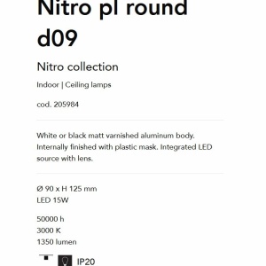 Spot LED aplicat modern Nitro pl round d09 NERO - Img 3