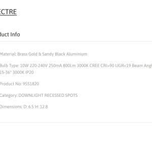 Spot LED aplicat SPECTRE 10W negru/alama - Img 4