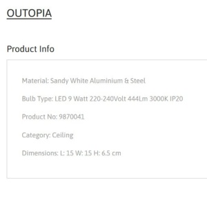Spot LED aplicat stil minimalist OUTOPIA alb - Img 3