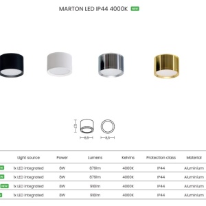 Spot LED aplicat tavan baie MARTON LED IP44 4000K auriu - Img 3