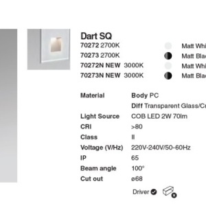 Spot LED de exterior IP65 iluminat ambiental DART SQ White 223907 universul-luminii.ro
