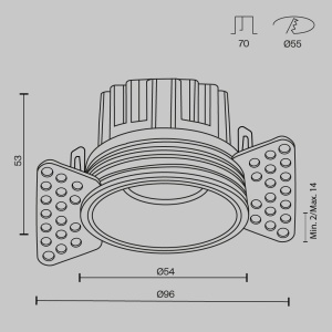 Spot LED incastrabil design tehnic Round D-9,6cm negru 228087 universul-luminii.ro
