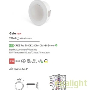 Spot LED incastrabil iluminat exterior GALO Round 70265 49767 universul-luminii.ro