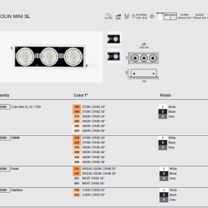 Spot LED incastrabil MINI COLIN-3 Grey recessed 54-75W 4000K 20° 207047 universul-luminii.ro