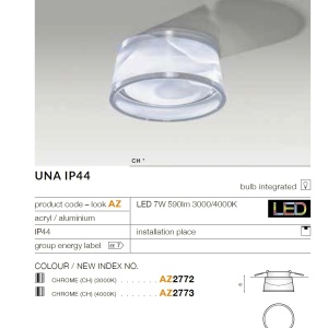 Spot LED incastrabil pentru baie IP44 UNA 3000K 51377 universul-luminii.ro