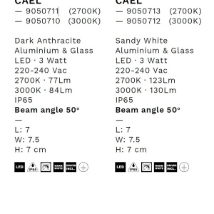 Spot LED incastrat iluminat exterior IP65 CAEL 3000K antracit 560377 universul-luminii.ro