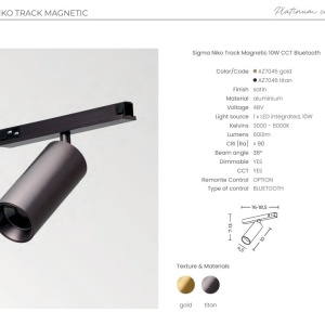 Spot magnetic Smart pentru sina magnetica SIGMA, NIKO 10W CCT titan - Img 2