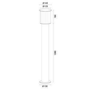 Stalp 124cm protectie IP44 NORFOLK 8750 negru - Img 8