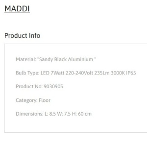 Stalp de exterior pentru terasa sau gradina, MADDI H-60cm 152907 universul-luminii.ro