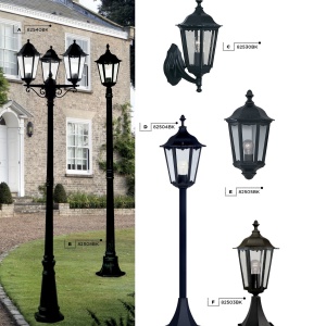 Stalp de iluminat exterior stil traditional IP44 Alex 82504BK SRT 75497 universul-luminii.ro