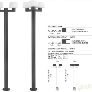 Stalp exterior 74435+doua globuri 74429 Muffin 178327 universul-luminii.ro