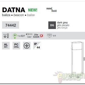 Stalp exterior IP44 Datna 74442 52247 universul-luminii.ro