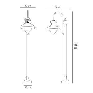 Stalp exterior IP44 realizat manual din alama Amalfi - Img 4