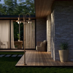 Stalp exterior IP44 realizat manual din alama Amalfi - Img 11