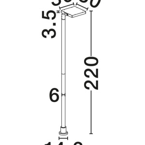 Stalp exterior IP65 KLAMP H-220cm - Img 3