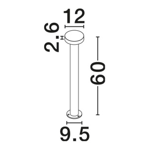 Stalp exterior IP65 LED 3000K GONG corten H-60cm - Img 6