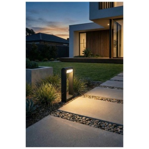 Stalp exterior LED modern IP65 FRAME 30 3000K gri inchis - Img 3