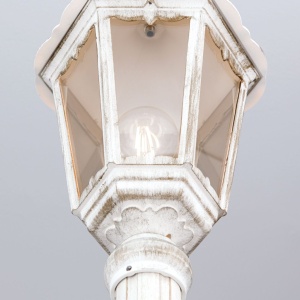 Stalp exterior stil clasic IP43 H195 Puchberg AL 11K/82506 weiß-gold/rauch OR 631117 universul-luminii.ro