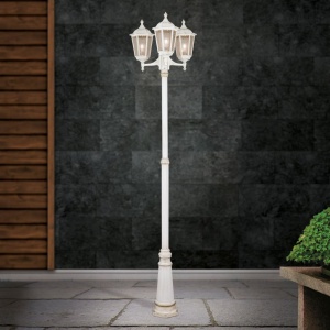 Stalp exterior stil clasic IP43 H255 Puchberg AL 11K/82579 weiß-gold/rauch OR 631147 universul-luminii.ro