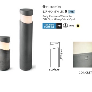 Stalp iluminat exterior design modern IP65 BLOCK 82337 universul-luminii.ro