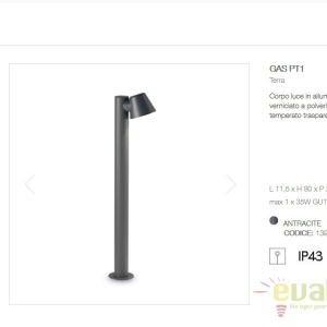 Stalp iluminat exterior modern IP43 GAS PT1 ANTRACITE 139470 62917 universul-luminii.ro