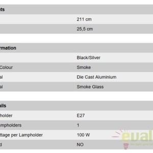 Stalp iluminat exterior stil clasic IP43 H211 Hermine AL 11K/82516/A schwarz-silber OR 47967 universul-luminii.ro