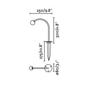 Stalp LED cu tarus iluminat exterior IP65 CUCA H-30cm - Img 5