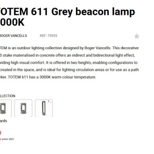 Stalp LED de exterior IP55 TOTEM 60cm Grey 3000K 214777 universul-luminii.ro